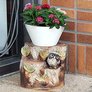 信楽焼 花台 ふくろう 陶器 フラワースタンド かわいい おしゃれ 玄関