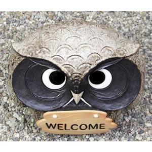 信楽焼 文字入れ 13号表札福多郎 ふくろう 幸せ 梟 ギフト お勧め 陶器