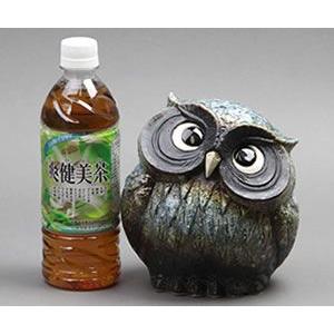 信楽焼風・フクロウ装飾の陶器　小物入れ 信楽焼 ふくろう 陶器 フクロウ 置物 かわいい おしゃれ ギフト 玄関
