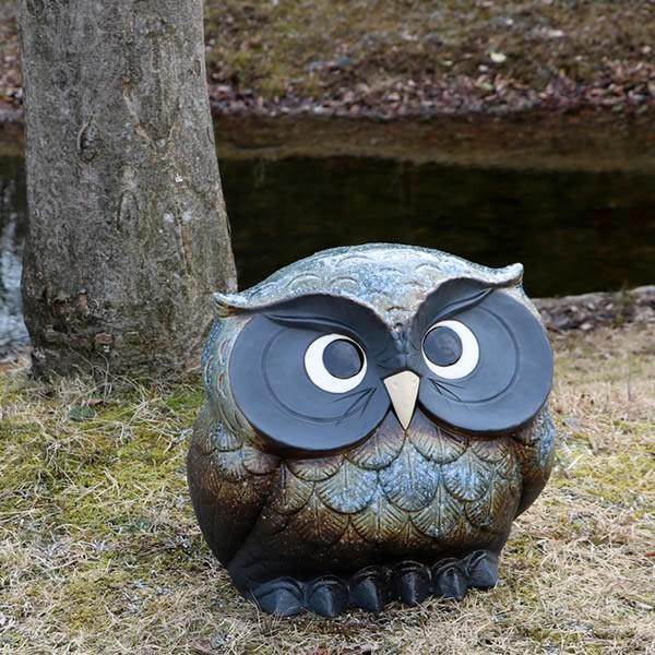 信楽焼 ふくろう 陶器 フクロウ 置物 かわいい おしゃれ ギフト 玄関