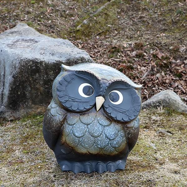 信楽焼 ふくろう 陶器 フクロウ 置物 かわいい おしゃれ ギフト 玄関