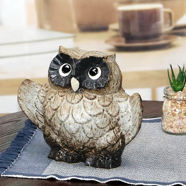 信楽焼 ふくろう 陶器 フクロウ 置物 かわいい おしゃれ ギフト 玄関
