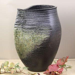 信楽焼 古陶変形花入れ 和風 癒し 壷 つぼ 花瓶 花器 陶器 花入れ 陶器 インテリア ha-0035