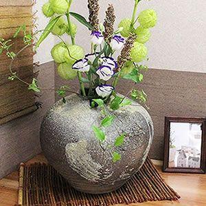 信楽焼 荒土ひねり変形丸花瓶 和風 癒し 壷 つぼ 花瓶 花器 陶器 信楽焼 荒土ひねり変形丸花瓶 和風 癒し 壷 つぼ 花瓶 花器 陶器