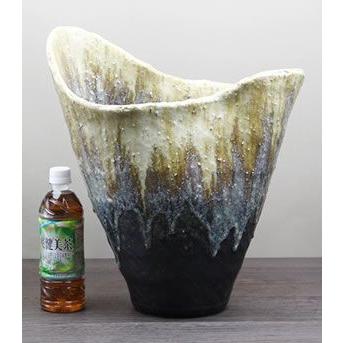 信楽焼 砂入り茶窯変ひねり花器 花入れ 和風 インテリア 花瓶 信楽焼 砂入り茶窯変ひねり花器 花入れ 和風 インテリア 花瓶