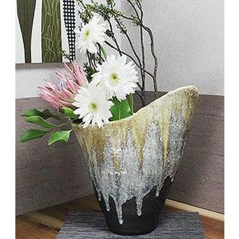信楽焼 砂入り茶窯変ひねり花器 花入れ 和風 インテリア 花瓶 信楽焼 砂入り茶窯変ひねり花器 花入れ 和風 インテリア 花瓶