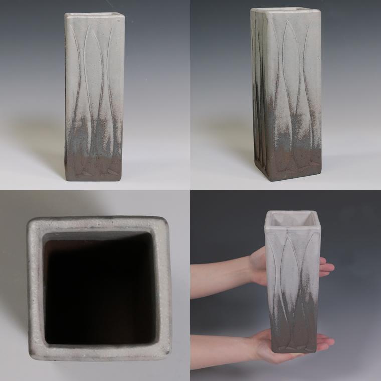 信楽焼 花瓶 花入れ おしゃれ 陶器 角型 四角 花器 インテリア