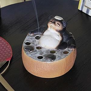 信楽焼 蚊やり 蚊取り タヌキ蚊やり器 陶器 蚊やり器 蚊遣り器 焼き物