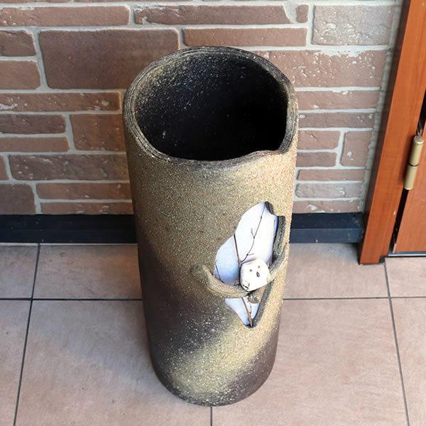 傘立て 陶器 信楽焼 おしゃれ スリム フクロウ 傘入れ モダン シンプル