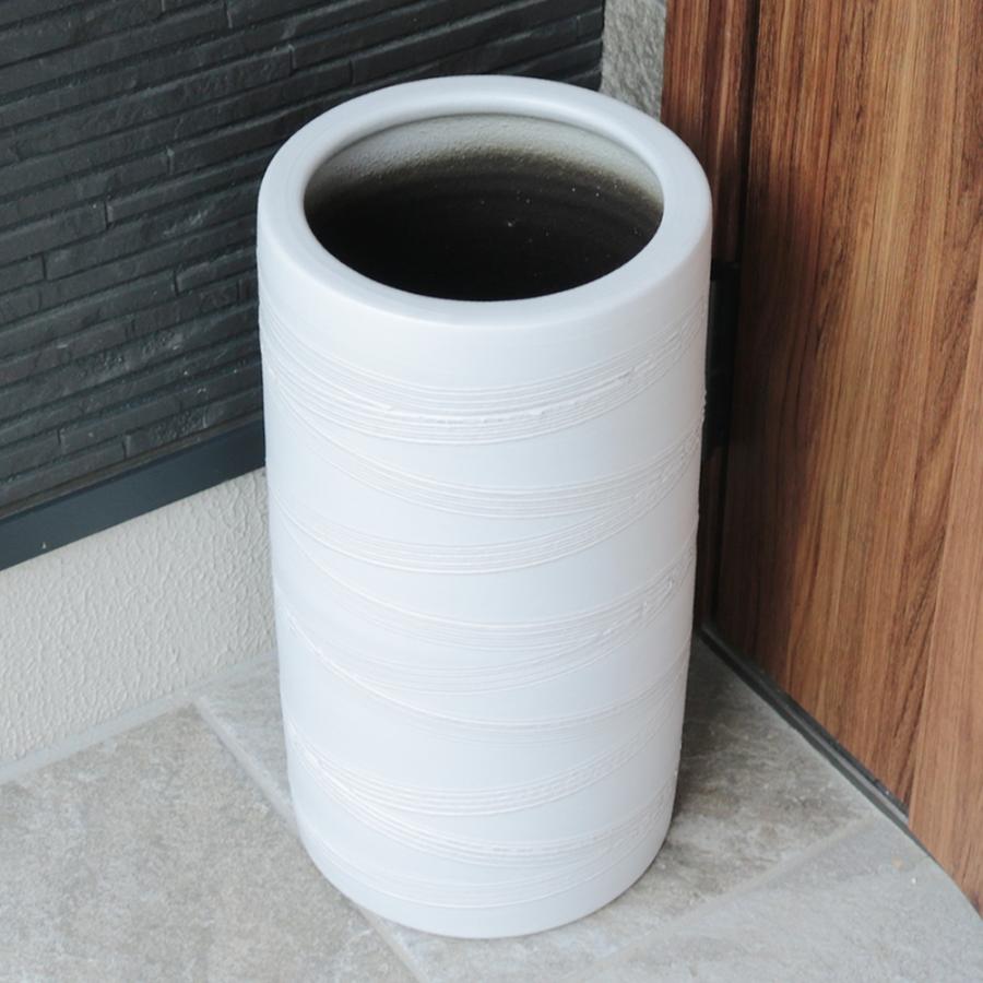 傘立て 陶器 おしゃれ 信楽焼 かさたて 和風 傘入れ モダン 白