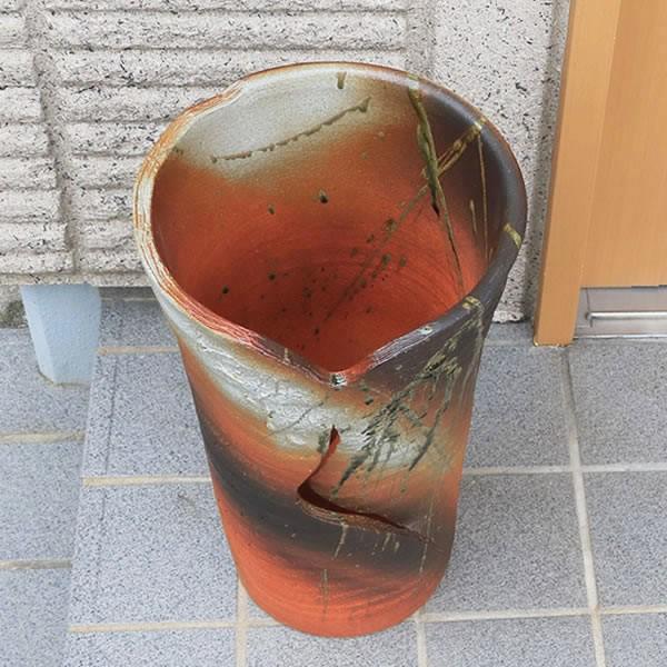 信楽焼傘立て  火色流し壷型 高さ４３cm 信楽焼傘立て 火色流し壷型 高さ43cm 信楽焼傘立て 火色流し壷型 高