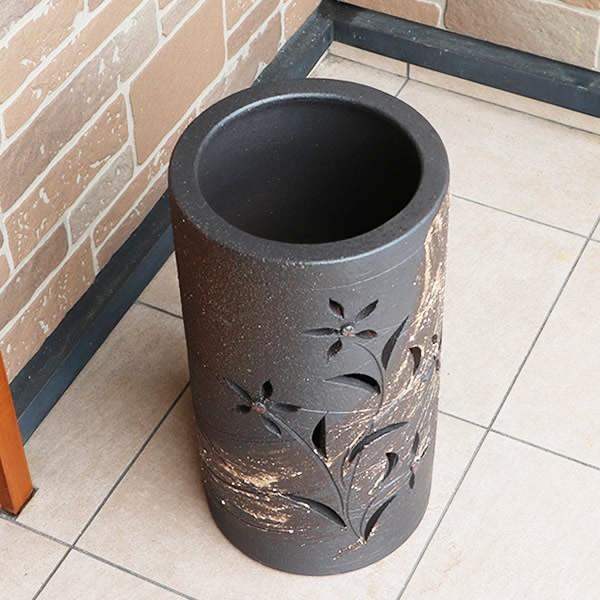 傘立て 陶器 おしゃれ 信楽焼 かさたて 和風 傘入れ モダン 黒 傘立て 陶器 おしゃれ 信楽焼 かさたて 和風 傘入れ モダン 黒