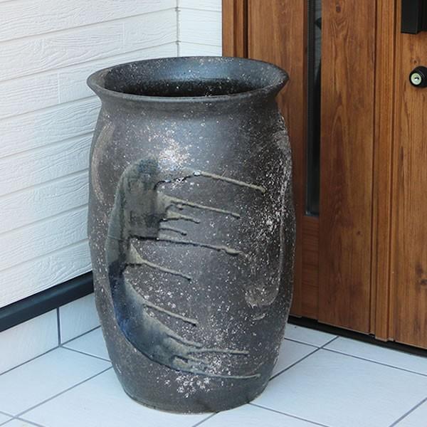 傘立て 陶器 おしゃれ 信楽焼 かさたて 和風 傘入れ モダン 黒 玄関