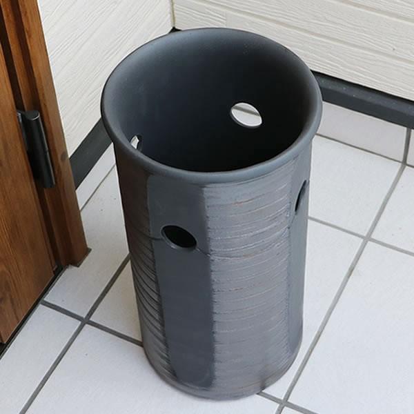 傘立て 陶器 おしゃれ 信楽焼 かさたて 和風 傘入れ モダン 黒 玄関