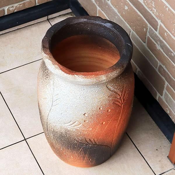 傘立て 陶器 おしゃれ 信楽焼 かさたて 和風 傘入れ モダン 緋色 玄関