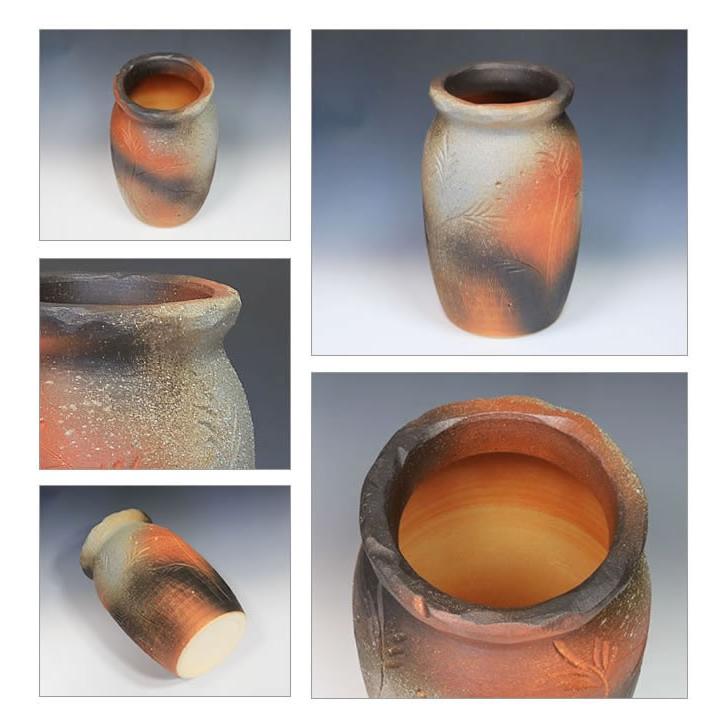 信楽焼 傘立て 窯肌壷 高さ４６cm 信楽焼傘立て 変形大壷 高さ46cm 信楽焼傘立て 変形大壷 高さ46cm