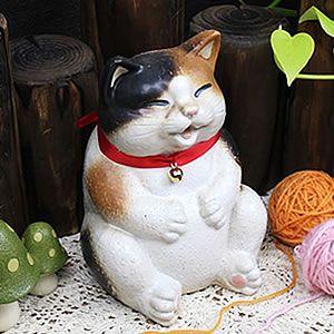 猫の置物 焼き物 信楽焼 可愛い表情の猫おきもの ねこ 陶器ネコ ねこ置物 焼き物 ギフト