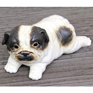 信楽焼 ブルドック仔犬 ひょうきんな陶器イヌ 。犬置物 ブルドッグ