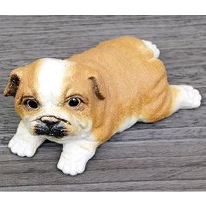 信楽焼 ブルドック仔犬 ひょうきんな陶器イヌ 。犬置物 ブルドッグ