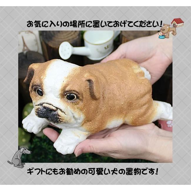 信楽焼 ブルドック仔犬 ひょうきんな陶器イヌ 。犬置物 ブルドッグ