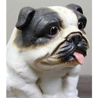 信楽焼 ブルドック ひょうきんな陶器イヌ 。犬置物 イヌ置物