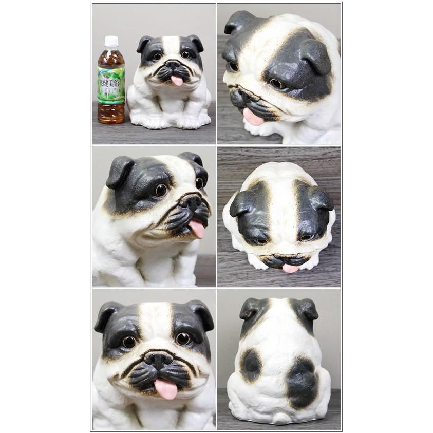 信楽焼 ブルドック ひょうきんな陶器イヌ 。犬置物 イヌ置物
