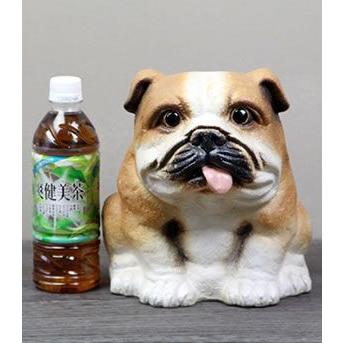 信楽焼 ブルドック ひょうきんな陶器イヌ 。犬置物 イヌ置物