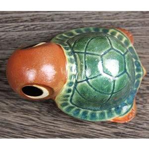 信楽焼 3号福亀 火色 長寿にご利益がある亀 縁起物のかめ置物 陶器カメ