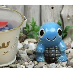 信楽焼 ミニ亀 青 勝負運 冷静沈着 長寿にご利益がある亀 縁起物のかめ