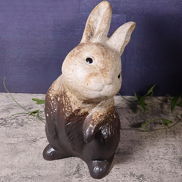 信楽焼 うさぎ 置物 玄関 かわいい 大きい 陶器 ウサギ 兎