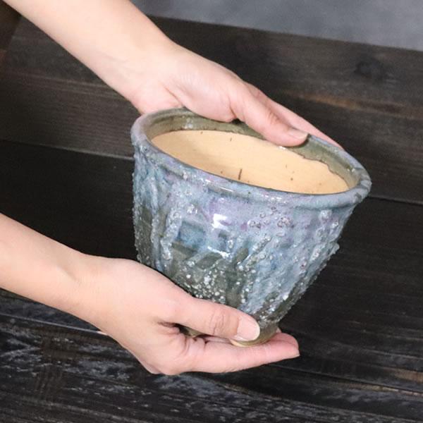山野草鉢 信楽焼 手づくり 山草鉢 鉢 山草 コケ玉 手作り 植木鉢 陶器