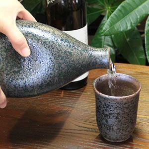 信楽焼 マイナスボトル 緑色 焼酎、お水などが格段に美味しくなる保存