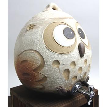 信楽焼 2升用フクロウ焼酎サーバー 陶器 ふくろう焼酎サーバー  焼酎サーバー 焼酎ビン 梟 ギフト ss-0099の画像