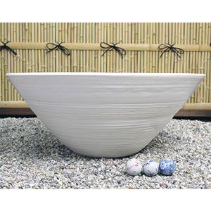 現品発送 信楽焼 睡蓮鉢 メダカ鉢 おしゃれ めだか鉢 陶器 水鉢 ビオトープ 金魚鉢 信楽焼き スイレン鉢 ハス鉢 25号 ホワイトエッジ水鉢 su-0136 【SK2959162688】(106920円)