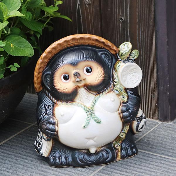 信楽焼 10号福々狸(オス) たぬき タヌキ 狸 開運 縁起物 可愛い 陶器