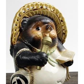 信楽焼 狸 陶器 たぬき タヌキ 開運 厄除け マイク 商売繁盛