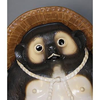 信楽焼 40号福ひねり狸 たぬき タヌキ 開運 縁起物 可愛い 陶器 商売