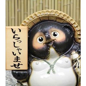 信楽焼 17号表札狸 名前入れ 狸 福を呼ぶ縁起物 たぬき タヌキ 陶器