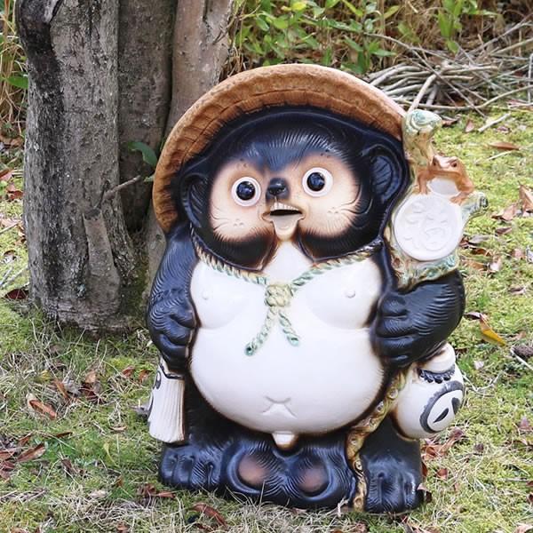 信楽焼　ワケアリ18号開運福狸　高さ56㌢　狸　タヌキ　たぬき 信楽焼 18号福々狸 たぬき タヌキ 開運 縁起物 可愛い 陶器 商売繁盛