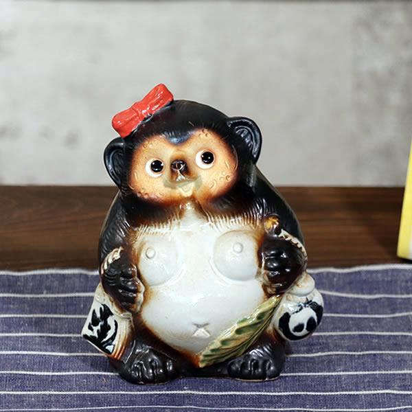 信楽焼 5号福々メスタヌキ 福を呼ぶ縁起物 たぬき タヌキ 陶器 メス狸 たぬき置物 狸 Ta 0071 大決算セール