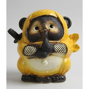 信楽焼 ドロン忍者狸(黄) たぬき タヌキ 開運 縁起物 可愛い 陶器 商売繁盛 ギフト 開店祝 置物 かわいい ニンジャ 忍び ta-0085 | ブランド登録なし | 04