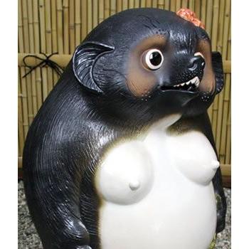 信楽焼 25号メス狸 たぬき タヌキ 開運 縁起物 可愛い 陶器 商売繁盛