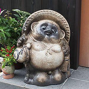 信楽焼 20号粉引き風福々ひねり狸 たぬき タヌキ 開運 縁起物 可愛い 陶器 商売繁盛 ギフト 開店祝 置物 かわいい 信楽焼き ta-0096