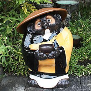 信楽焼 お坊さん狸特大(鉄鉢) 和尚 合掌 たぬき タヌキ 開運 縁起物