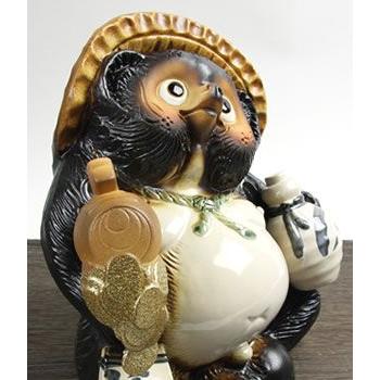 信楽焼 8号こづち持ち狸 たぬき 狸 開運 縁起物 可愛い 陶器 商売繁盛