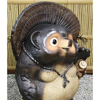 信楽焼 30号古信楽風福ひねり狸 たぬき タヌキ 開運 縁起物 可愛い