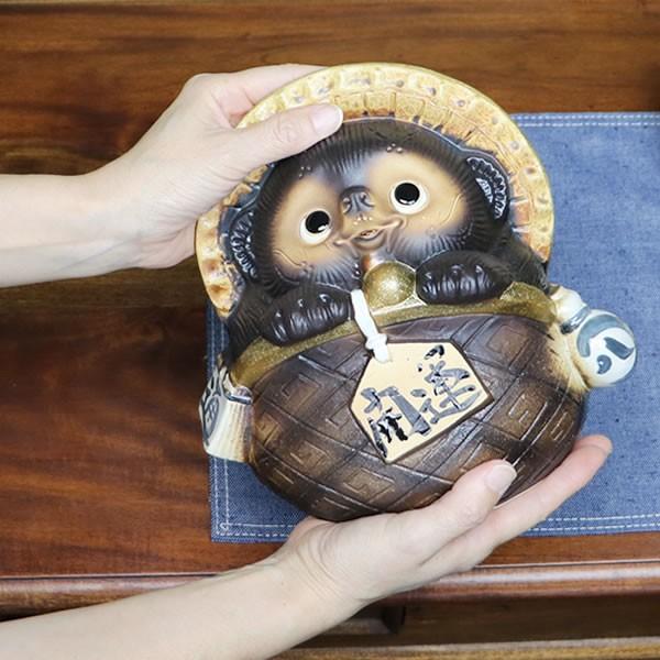 信楽焼 7号ガマグチ狸(茶色) たぬき タヌキ 狸 開運 縁起物 信楽焼 7号ガマグチ狸(茶色) たぬき タヌキ 狸 開運 縁起物