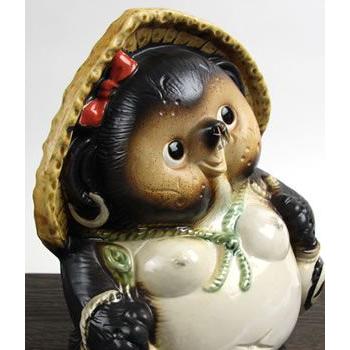 信楽焼 10号ひねり狸(メス) たぬき タヌキ 狸 開運 縁起物 可愛い 陶器