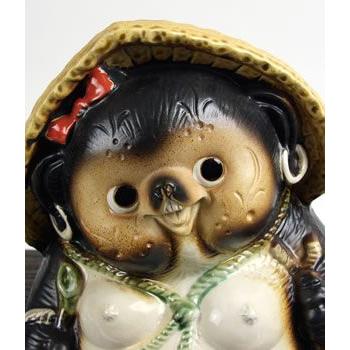 信楽焼 10号ひねり狸(メス) たぬき タヌキ 狸 開運 縁起物 可愛い 陶器