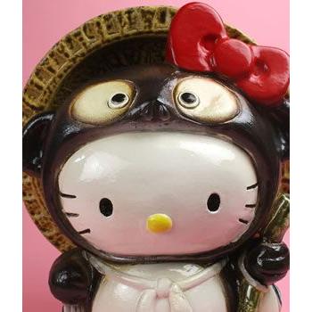 信楽焼 ハローキティ狸(大) たぬき タヌキ 開運 縁起物 可愛い 陶器